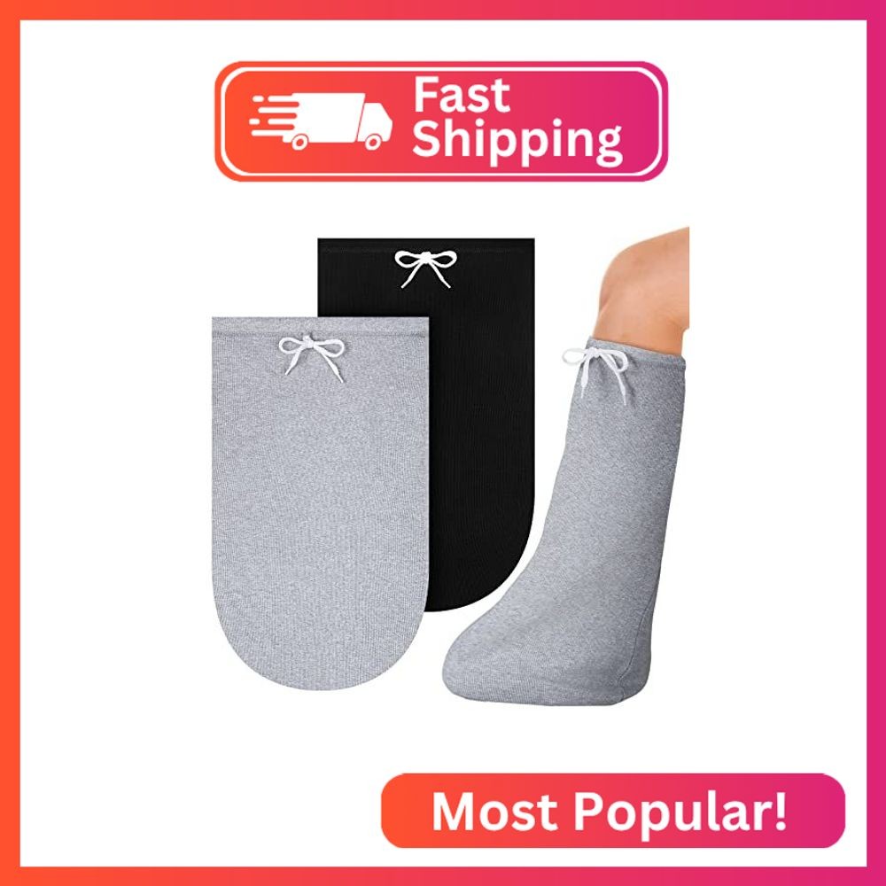 Sasylvia 2 Pcs Leg Cast Cover, Sock for Casted Foot Below Knee Sleeve Adjustable