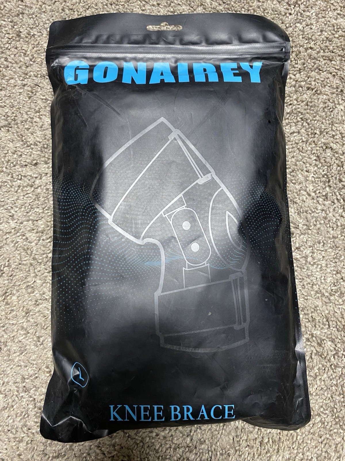 GONAIREY Adjustable Knee Brace Large 17-22″ Pain Relief Stabilization Silicone