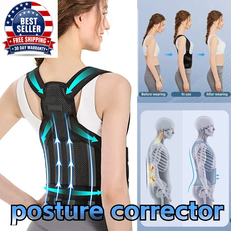 Posture Corrector Back Orthopedic Straps for Men and Women Fully Adjustable Spin
