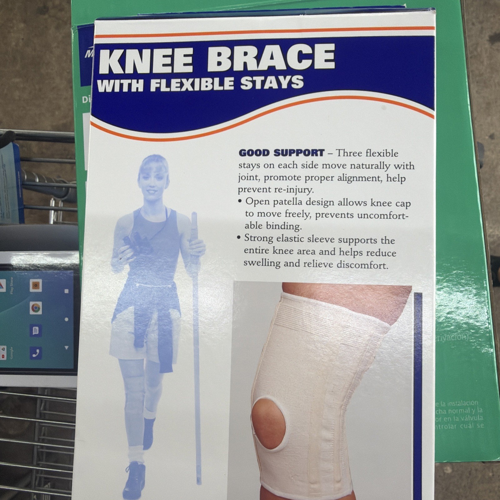 CHAMPION Knee Brace Sheer Elastic Knit Beige 0062-S NEW in Box Small