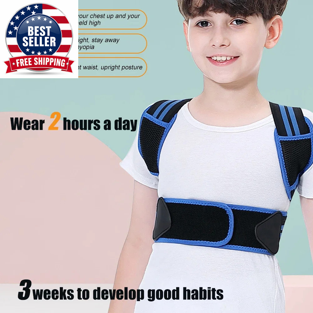 1PC Back Posture Corrector for Kids and Teens, Adjustable Wide Upper Back Straig