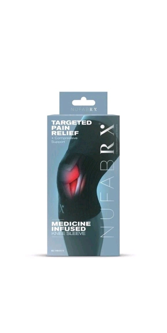 NUFABRX Pain Relieving Knee Compression Medicine Infused One Size Fits Most