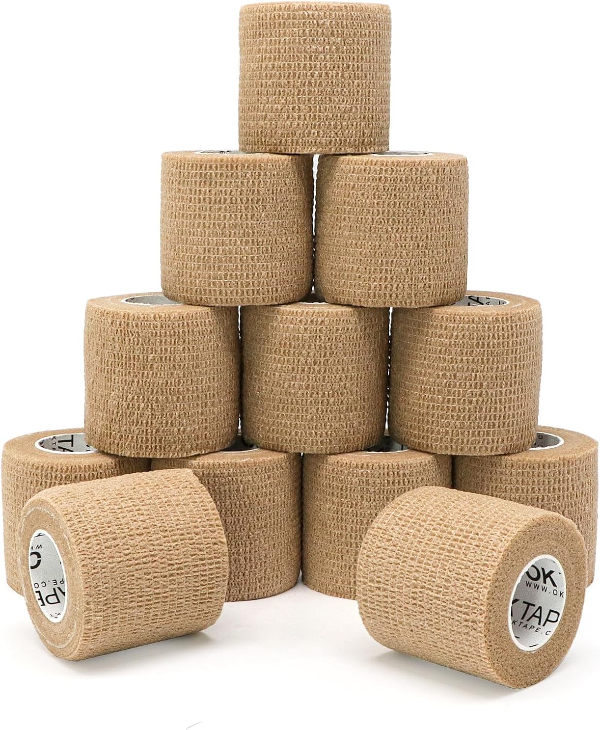 Self Adhesive Bandage Elastic Cohesive Medical Sports Wrap 12 Rolls 2 Inch 5 Yar