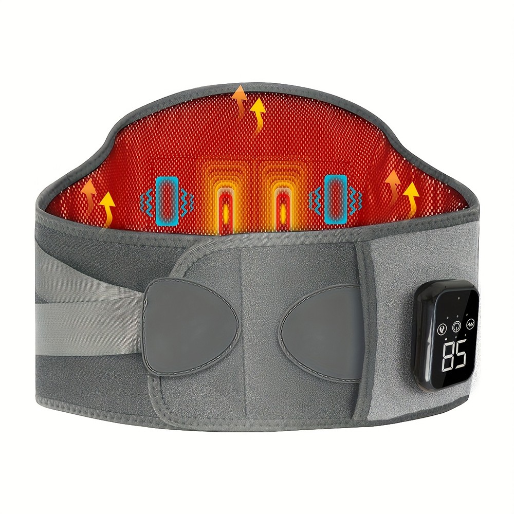 Cordless Heated Back Brace for Lower Back, Herniated Disc, Scoliosis Pain Relief
