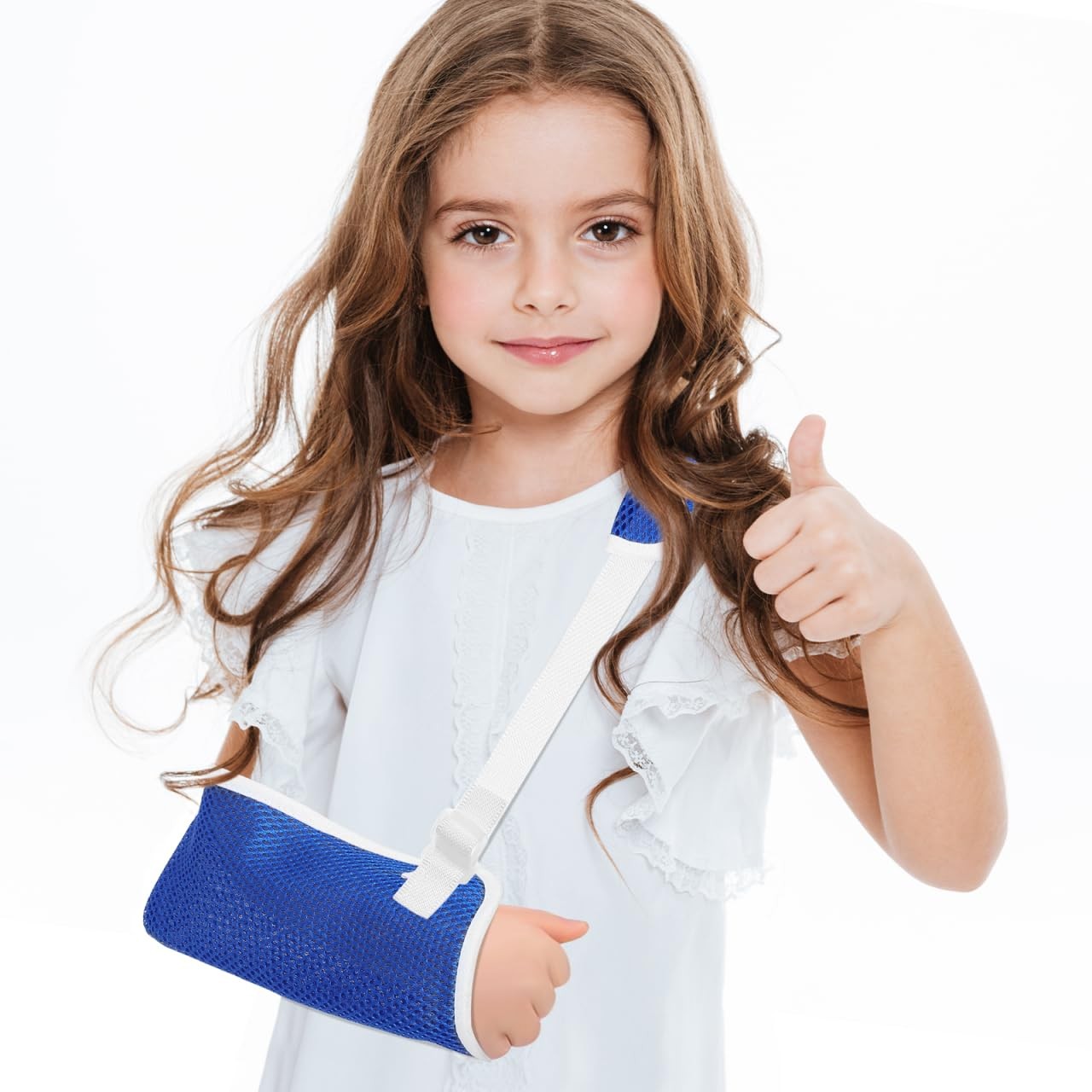 Kids Arm Sling For Toddler Reversible Shoulder Immobilizer Brace Blue Size S