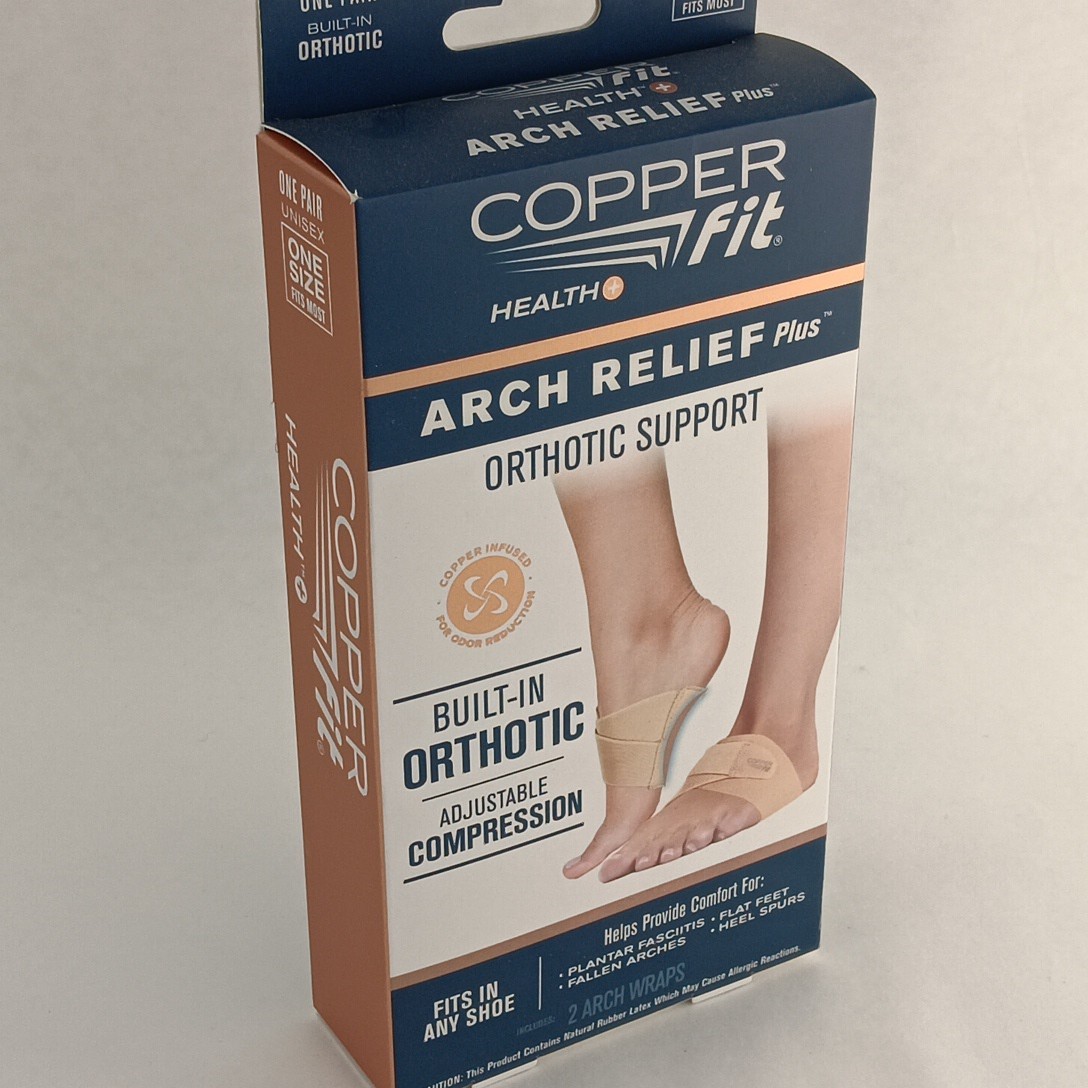 Copper Fit Health + Arch Relief Plus Orthotic Support. Adjustable Compression