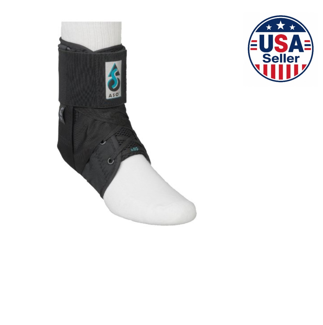 Ankle Stabilizing Orthosis Brace for Adults Large Black Adjustable Strap