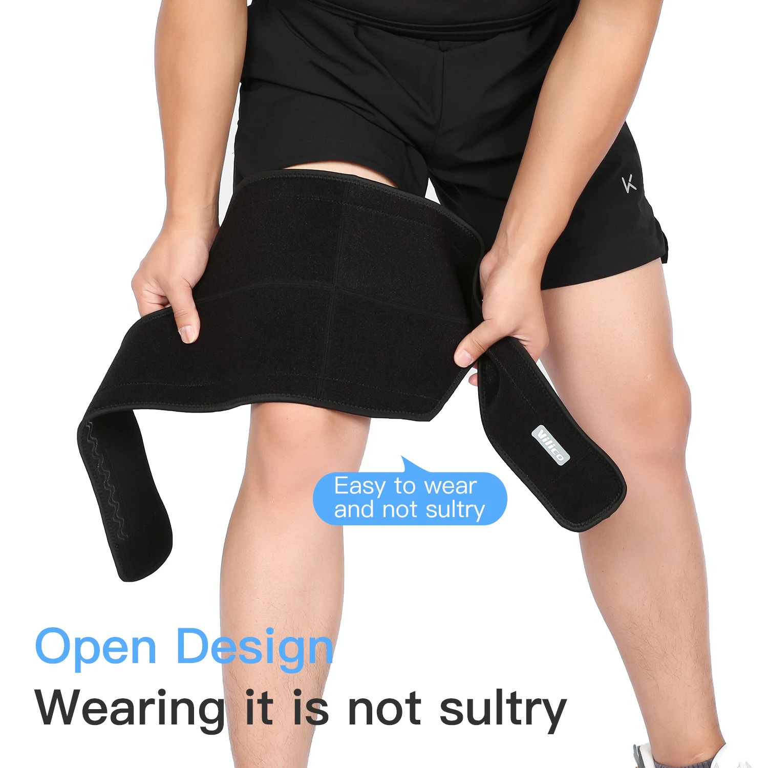 Adjustable Compression Thigh Brace Knee Support Leg Sleeve Upper Leg Wrap For