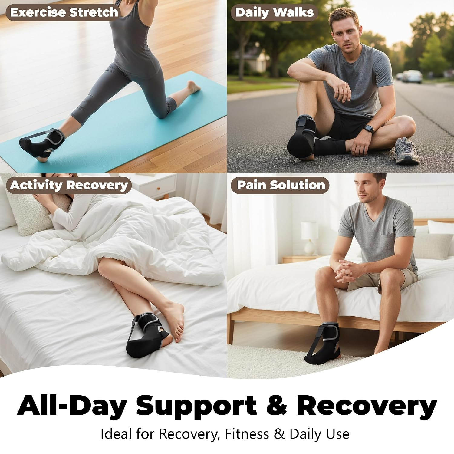 Plantar Fasciitis Night Splint Sock – Adjustable Planter Facetious Relief Brace