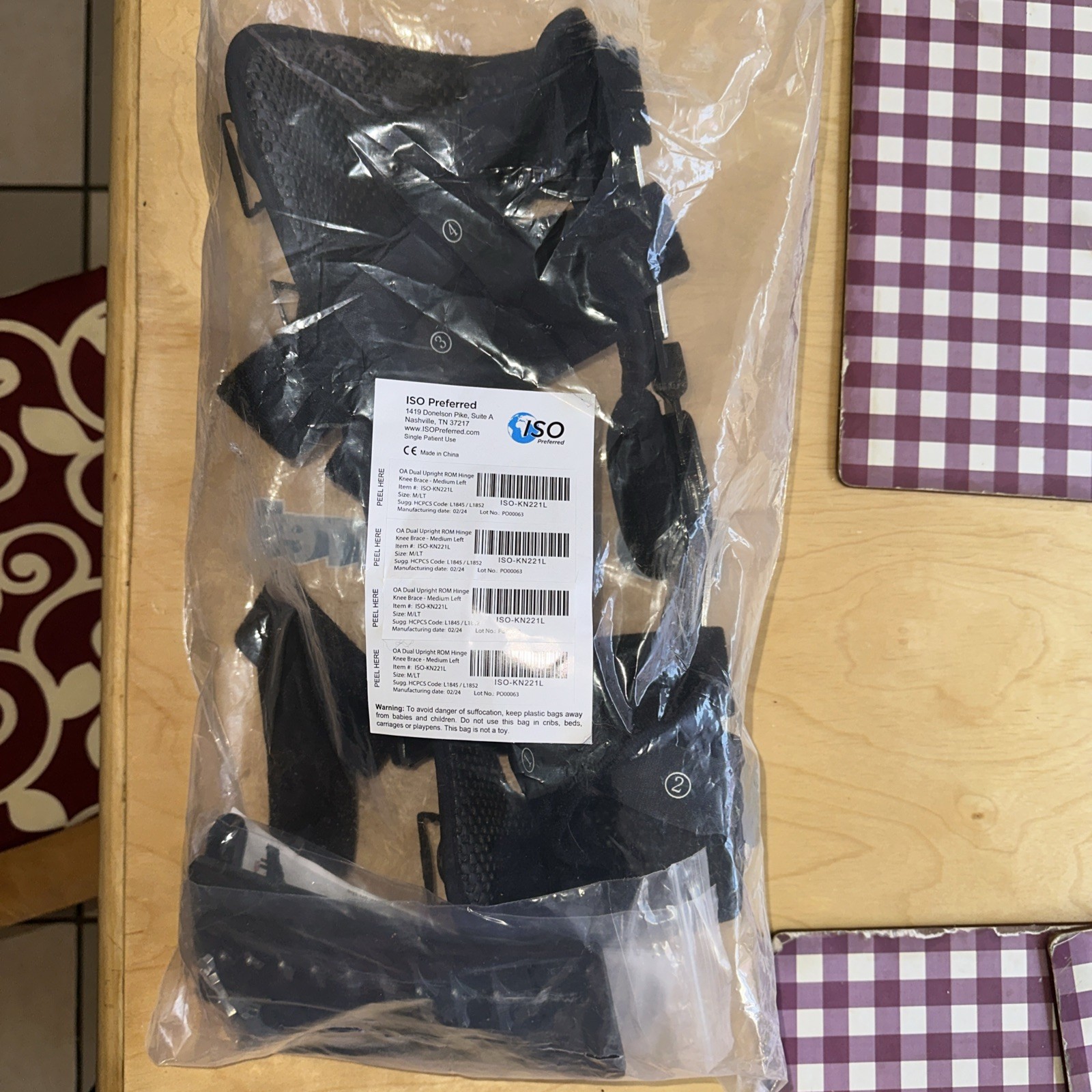 ISO Preferred OA Dual Upright ROM Hinge Knee Brace Med Left