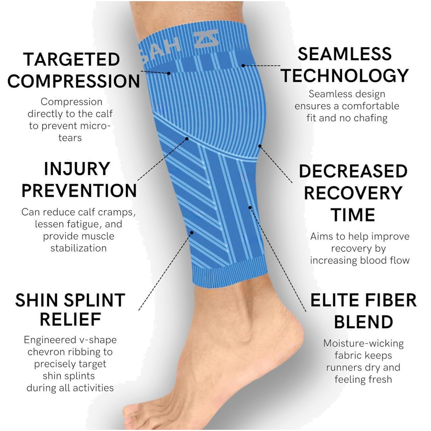 Running Leg Compression Sleeves – Moisture Wicking