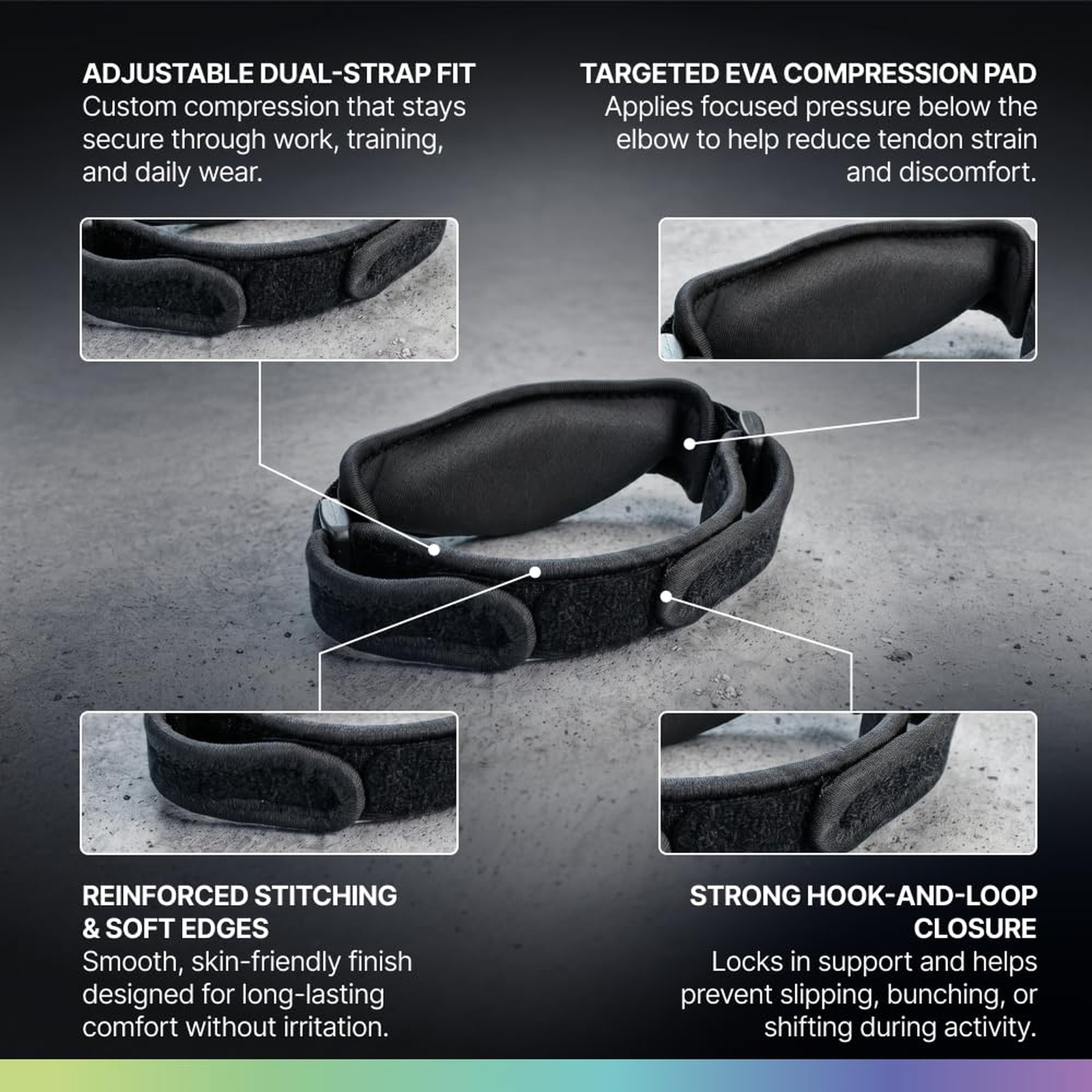 Adjustable Elbow Brace with Hook and Loop Strap Tennis Tennis Elbow Support for