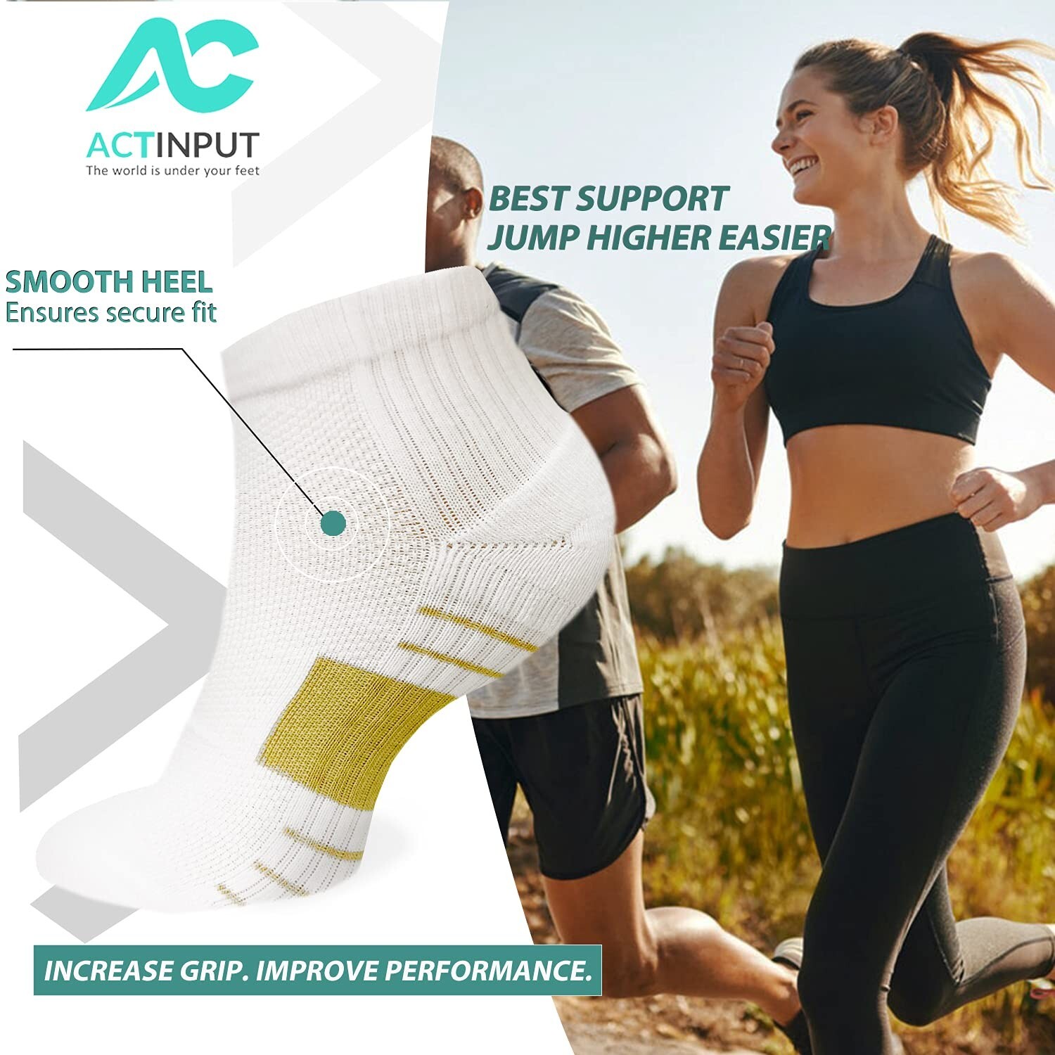 ACTINPUT Compression Socks Plantar Fasciitis for Women Men – 8-15 mmHg Best f…