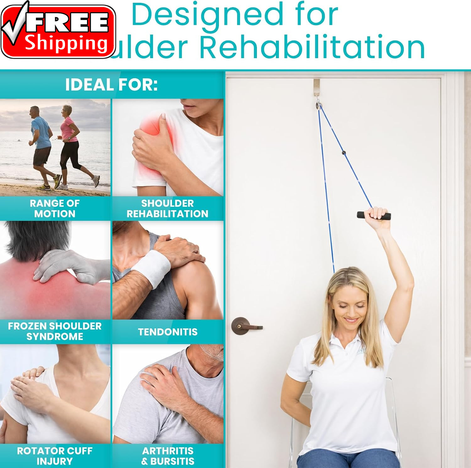 Shoulder Pulley for Physical Therapy – Rotator Cuff Pain Pulley System | over Do