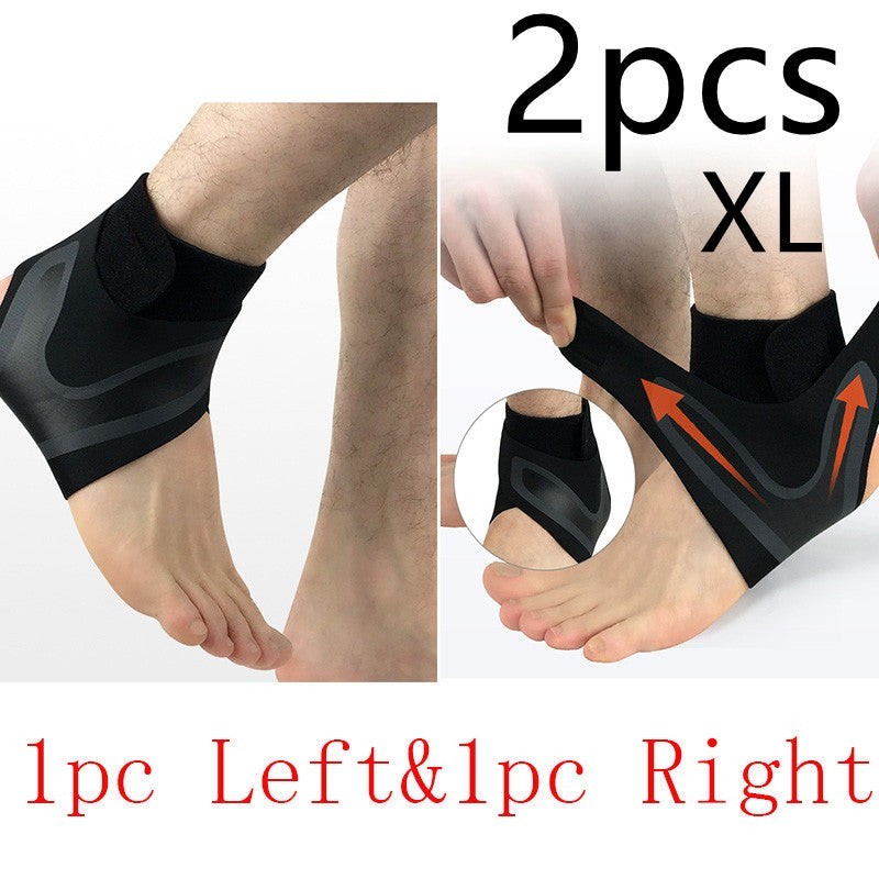 Ankle Support Brace Compression Stabilization Sleeve Black M 2pcs Left Right