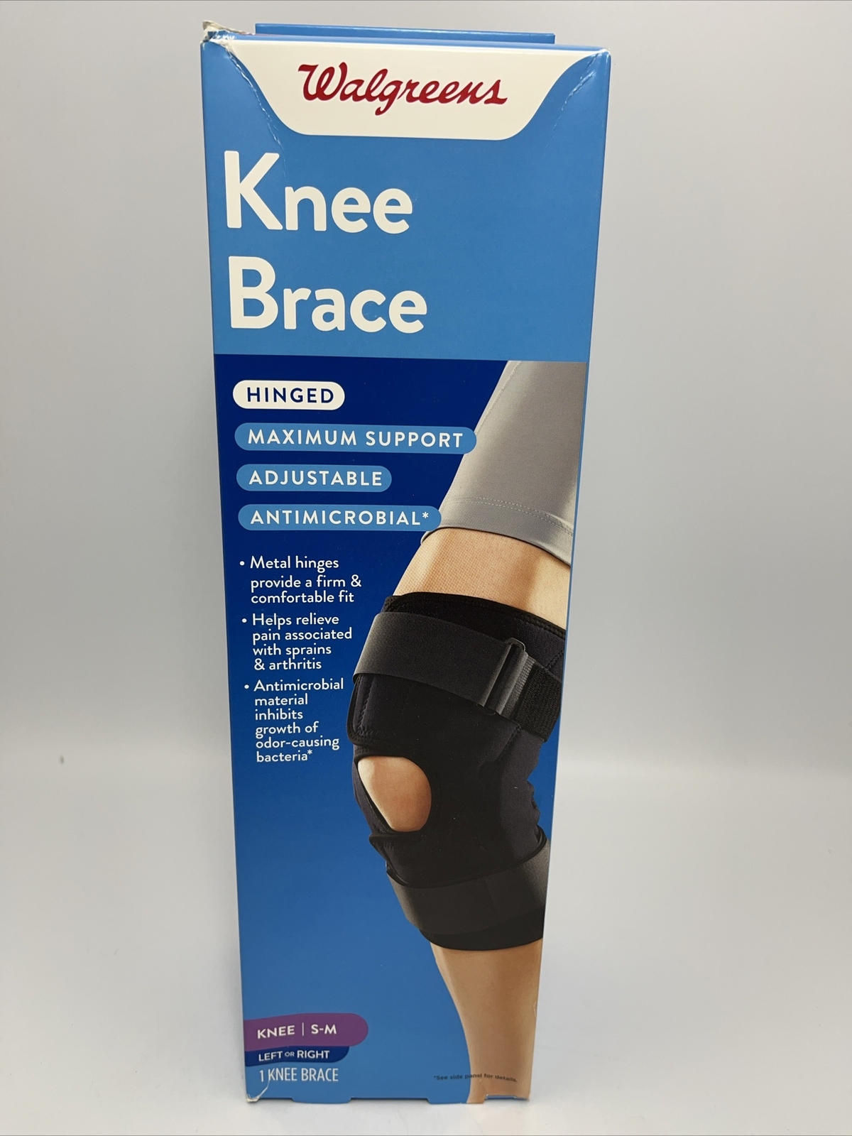 Knee Brace-Hinged-Maximum Support-Adjustable – Size S-M – Antimicrobial – New