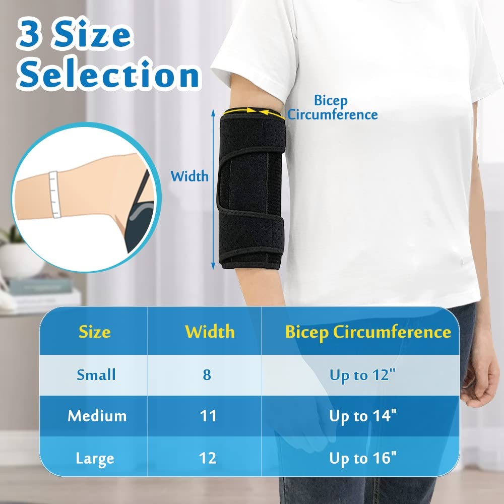 Pediatric Elbow Brace Child Straight Arm Splint Kids Small, Black-Small
