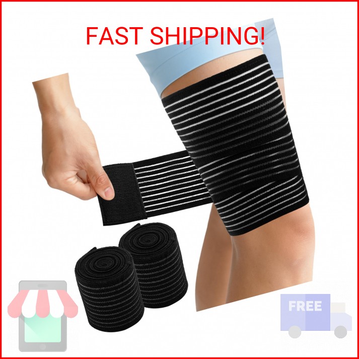 2 PCS Thigh Hamstring Compression Sleeve, Adjustable Thigh Compression Wraps for