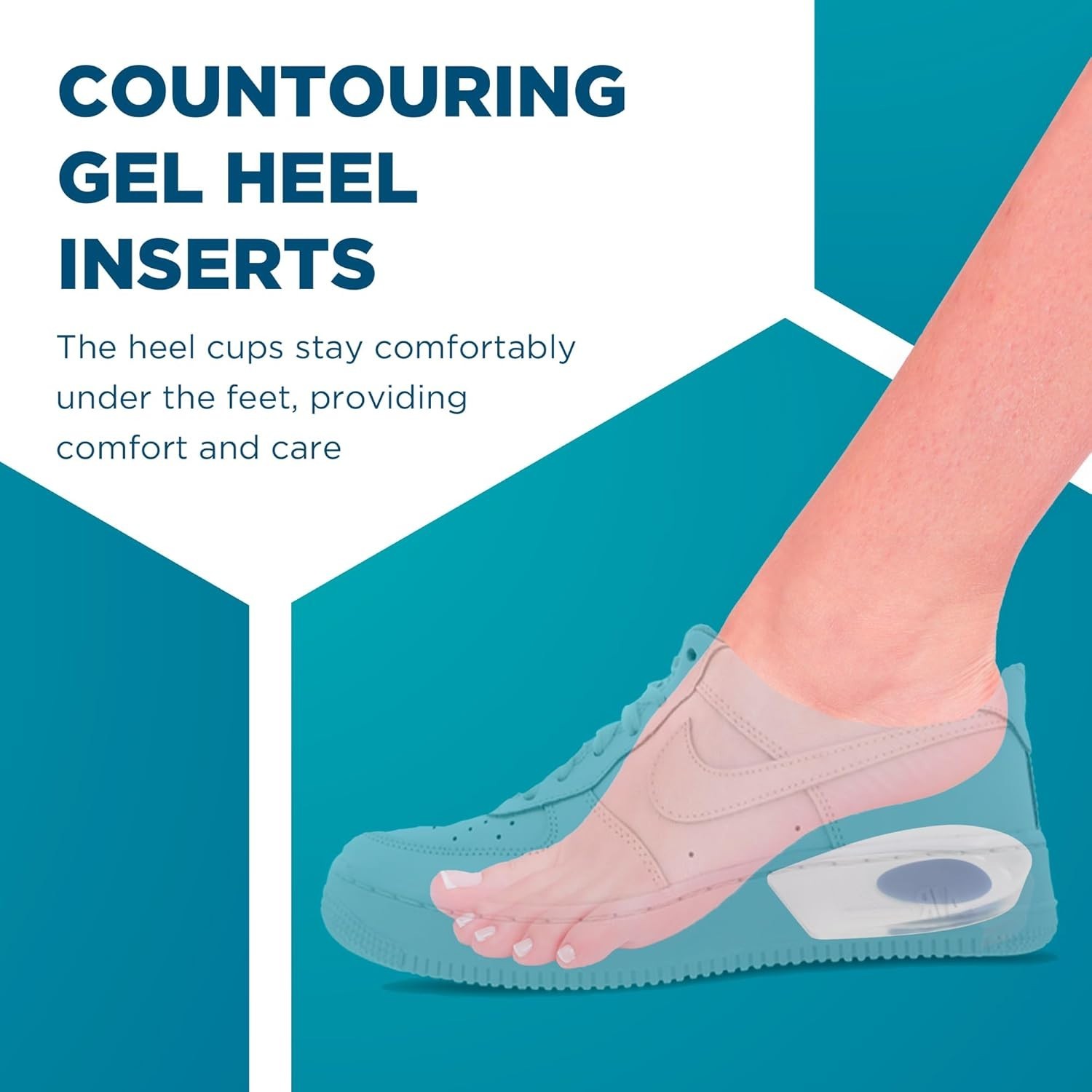 Comfortable Gel Heel Cups for Achilles Tendonitis – 2 Pack | Pain Relief