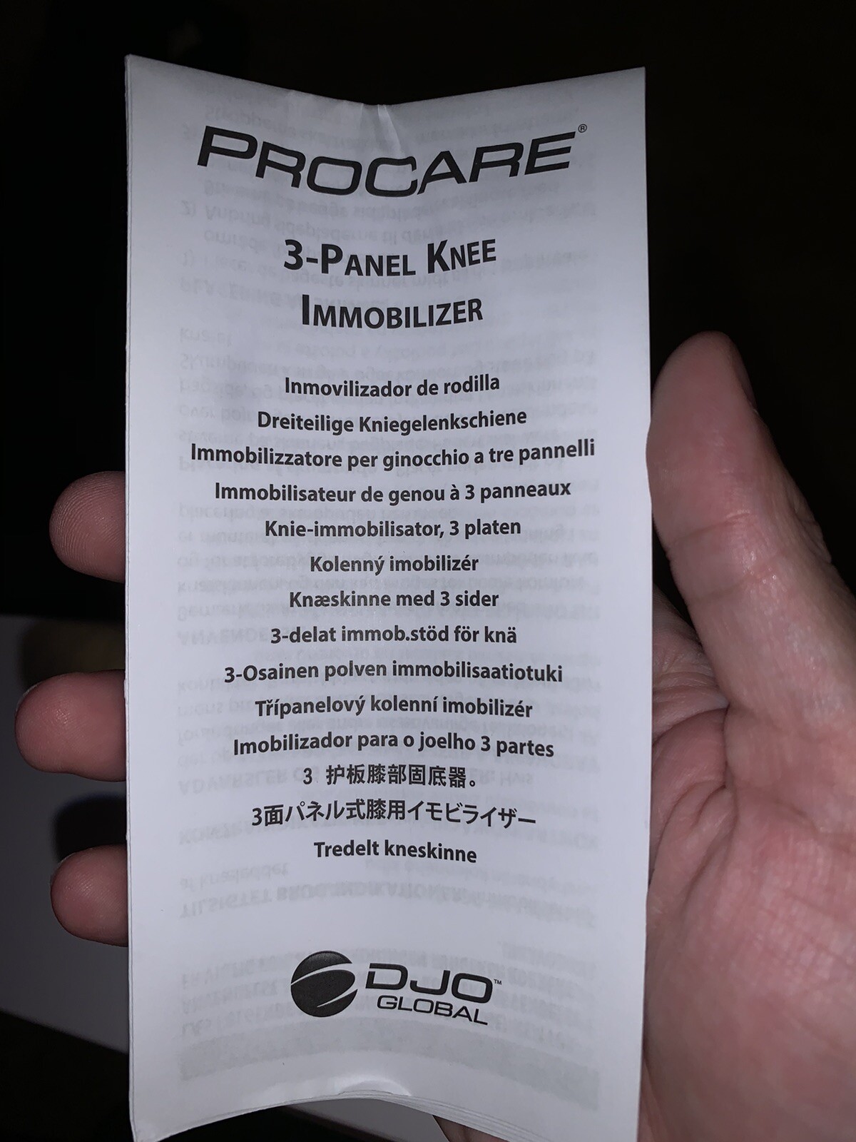 Procare: 3 Panel Knee Splint Immobilizer