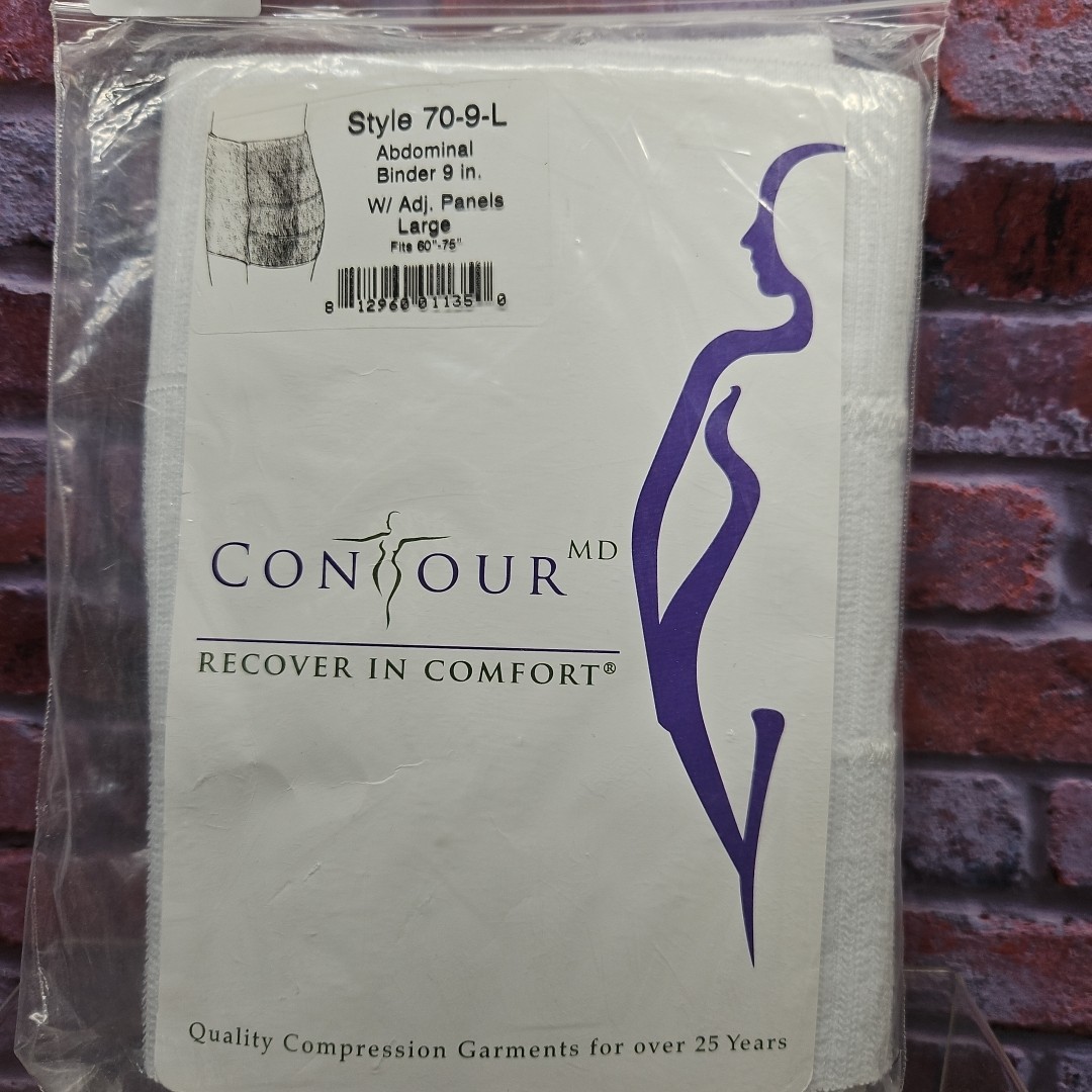 ContourMD Abdominal Binder Compression Wrap Postpartum Belly Band 9 inch Large