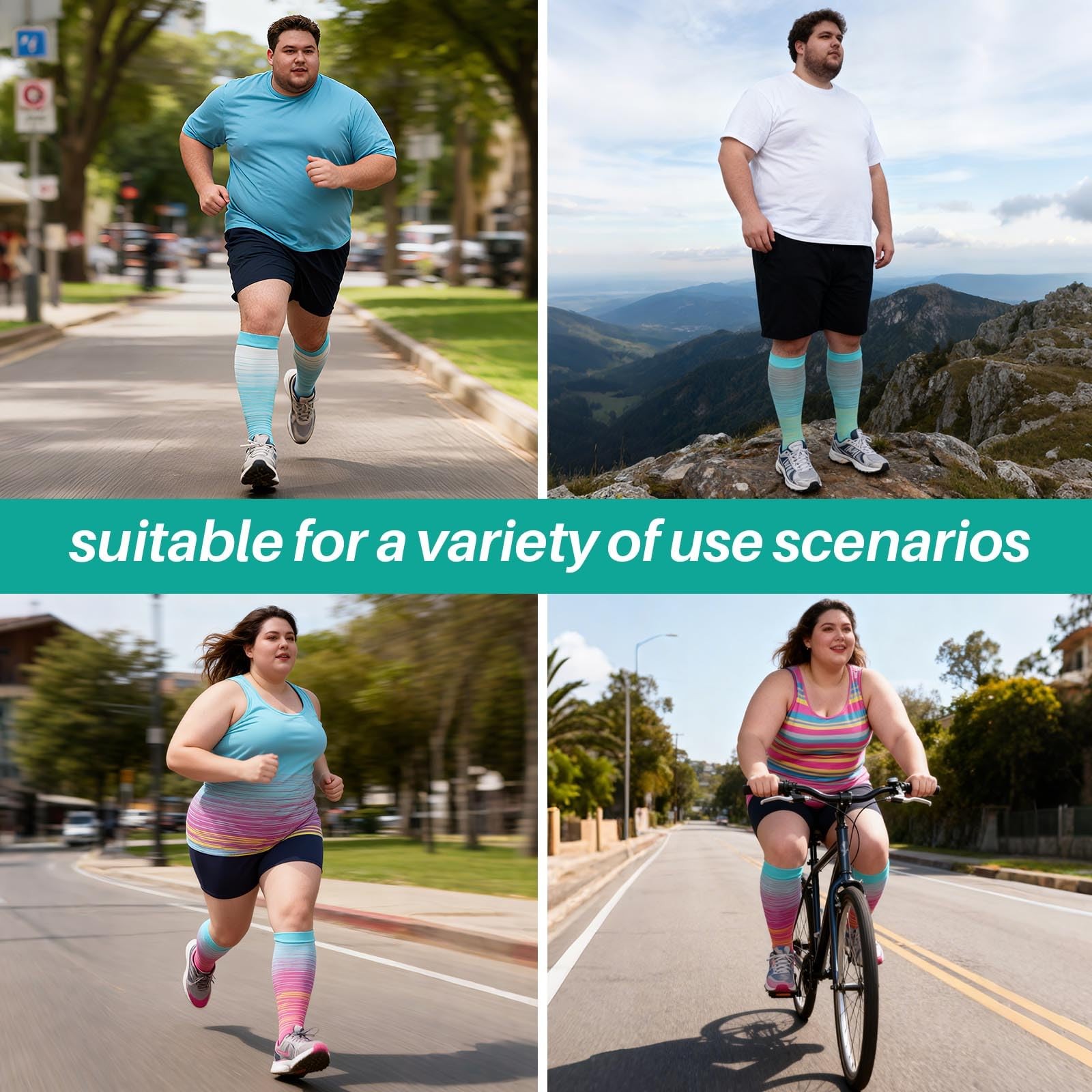 3 Pairs Plus Size Compression Socks: Wide calf Compression Stockings for Men …