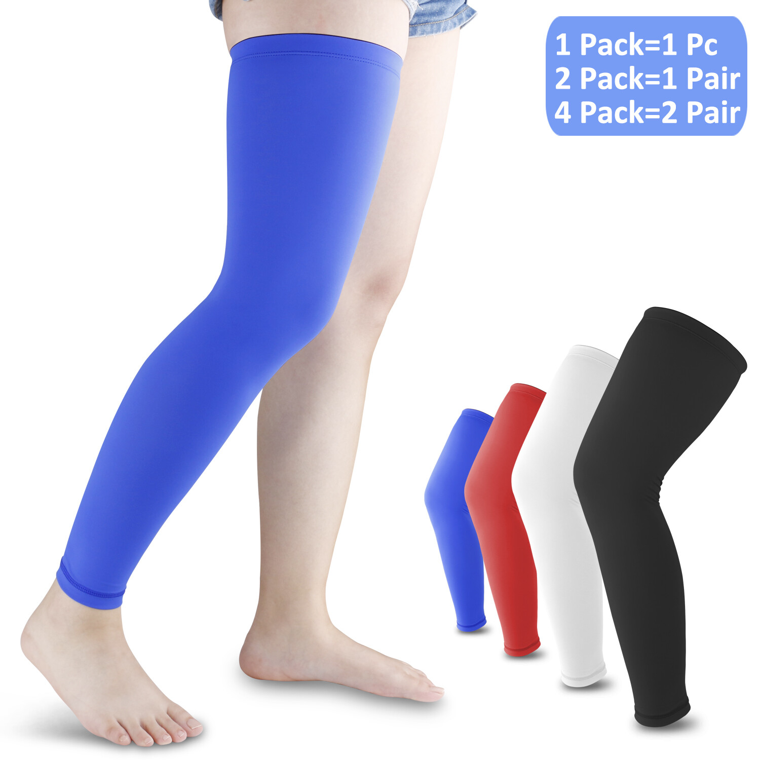 Compression Long Sleeve Support Leg Knee Brace Socks Sport Pain Relief Women Men