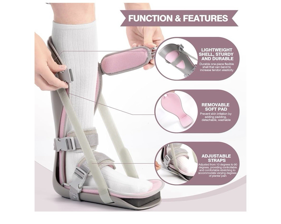 Medibot Pink Medium Plantar Fasciitis Adjustable Support Splint Brace Boot