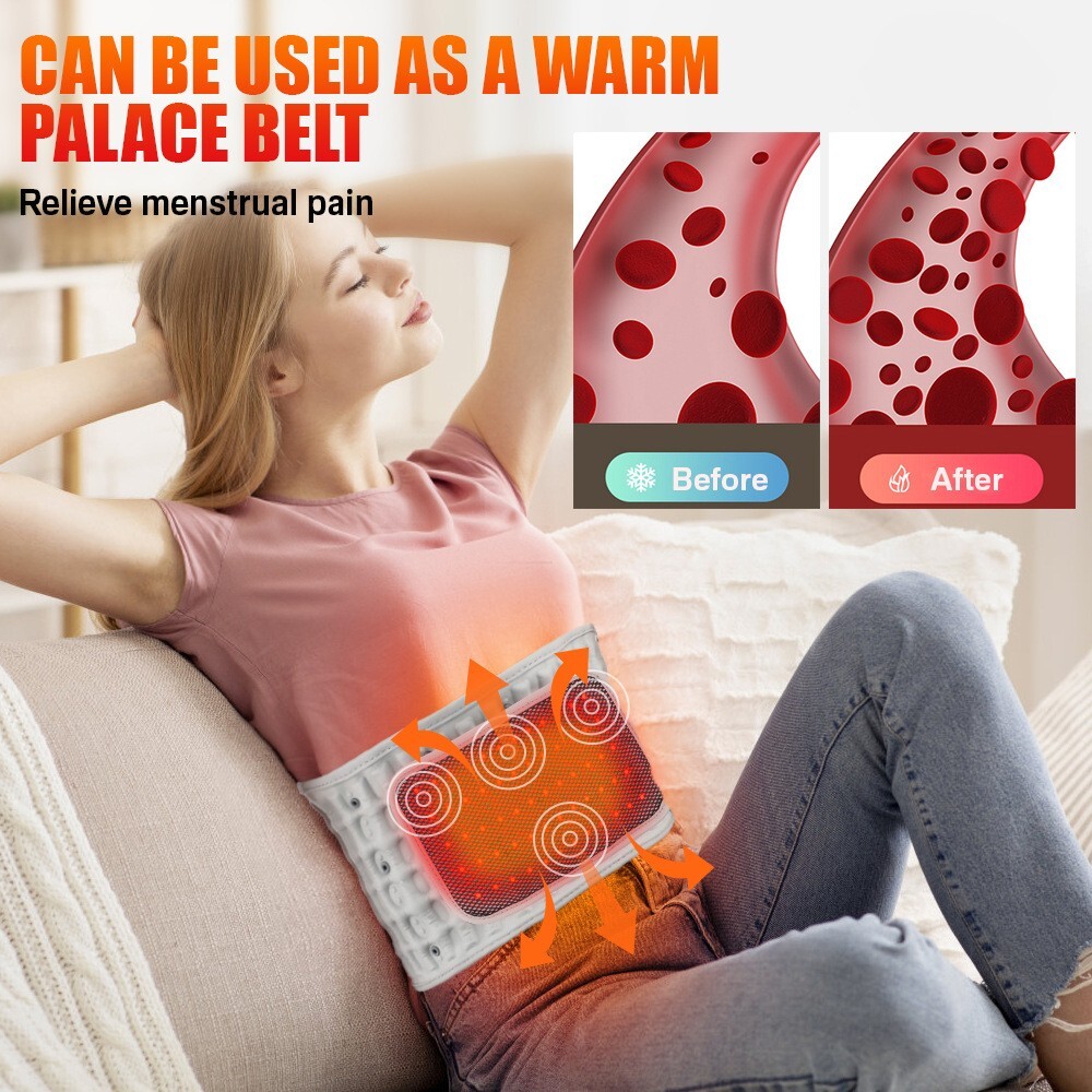 Decompression Back Brace Lumbar Support Air Traction Massager Red Light Heating