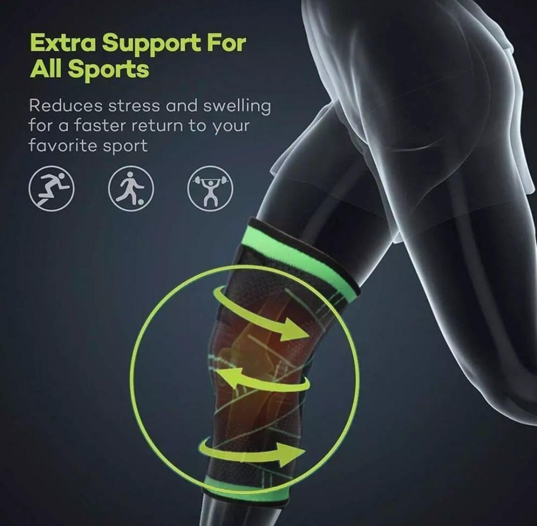 Knee Sleeve Compression Brace Support Sport Joint Pain Arthritis Relief Strap US