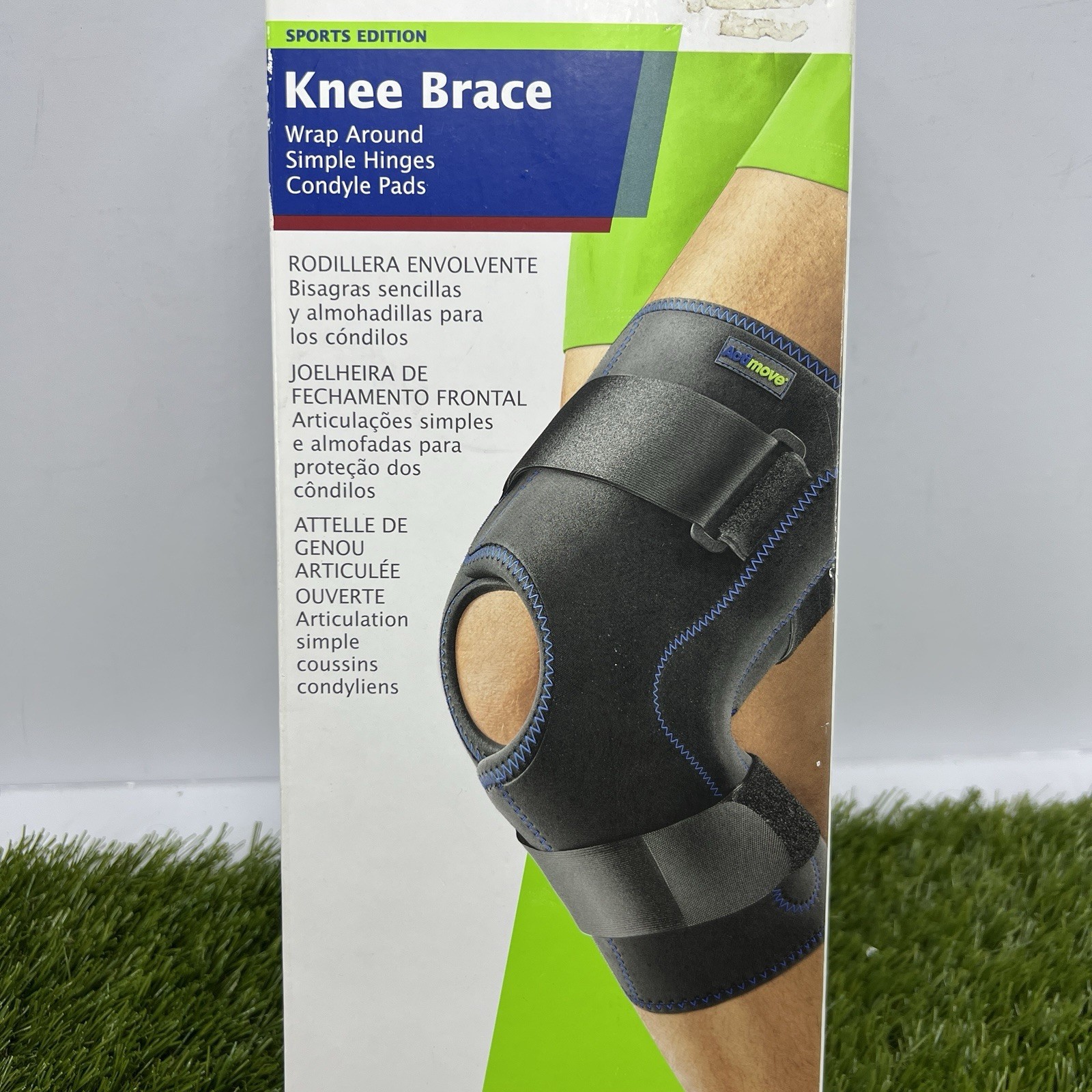 Actimove Knee Brace Wrap Around, Simple Hinges, Sport Edition XL Black, Cool Max