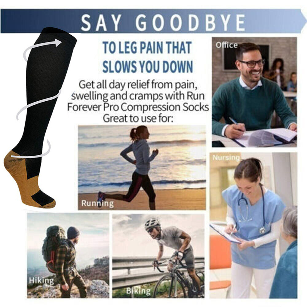 S/M L/Xl 2XL Wide Calf Plus Size Compression Socks Women Men 20-30mmhg