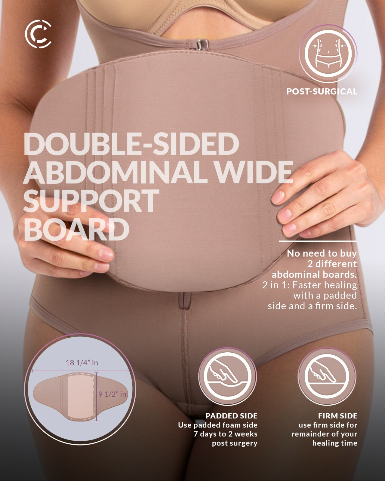 Postsurgery Abdominal pad Tabla abdominal Tummy tuck compression garment CURVEEZ