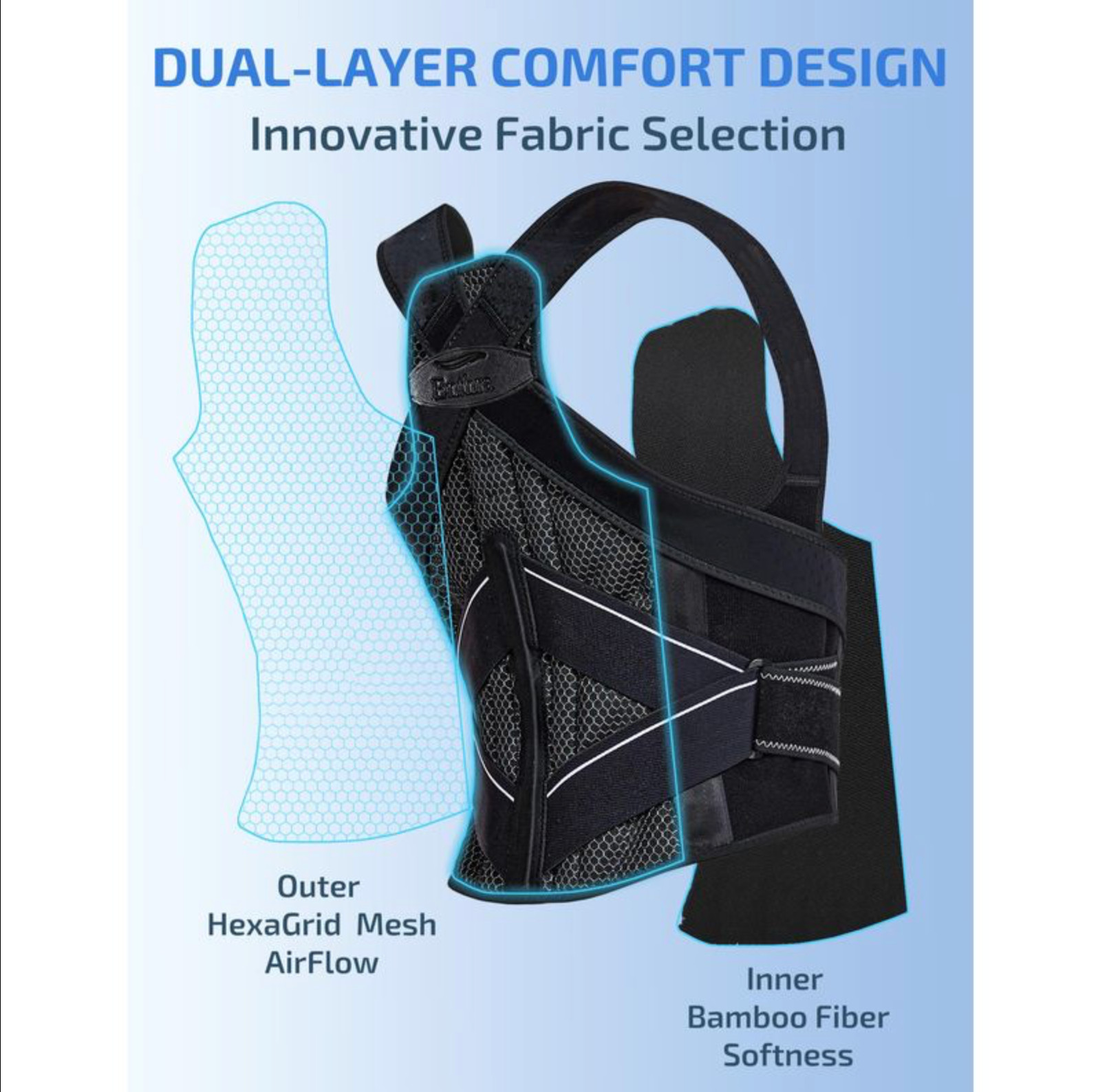 Enthra Posture Corrector for Women & Men, Bionic Full Back Support, 3D Pads Med.