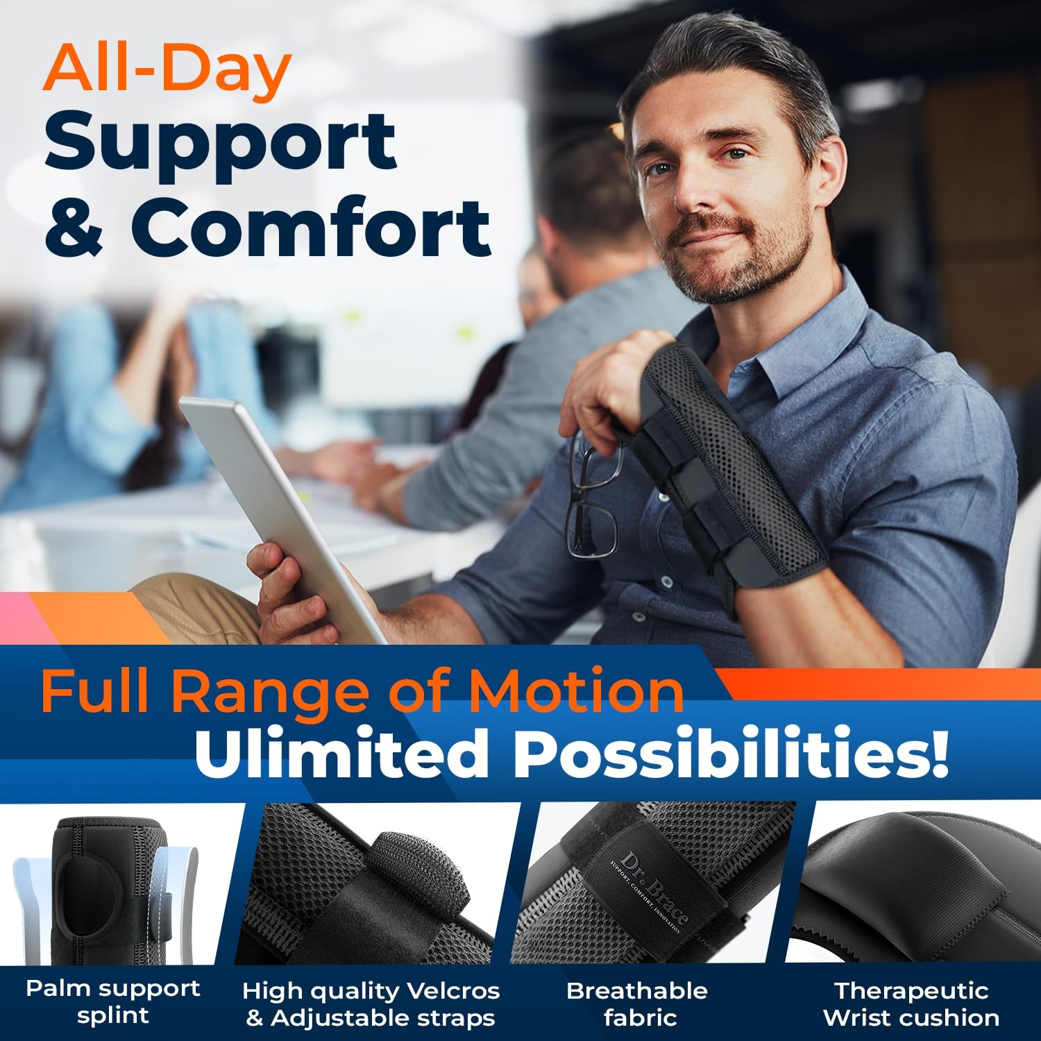 Adjustable Wrist Brace Night for Carpal Tunnel, Doctor Developed, Upgraded wi…