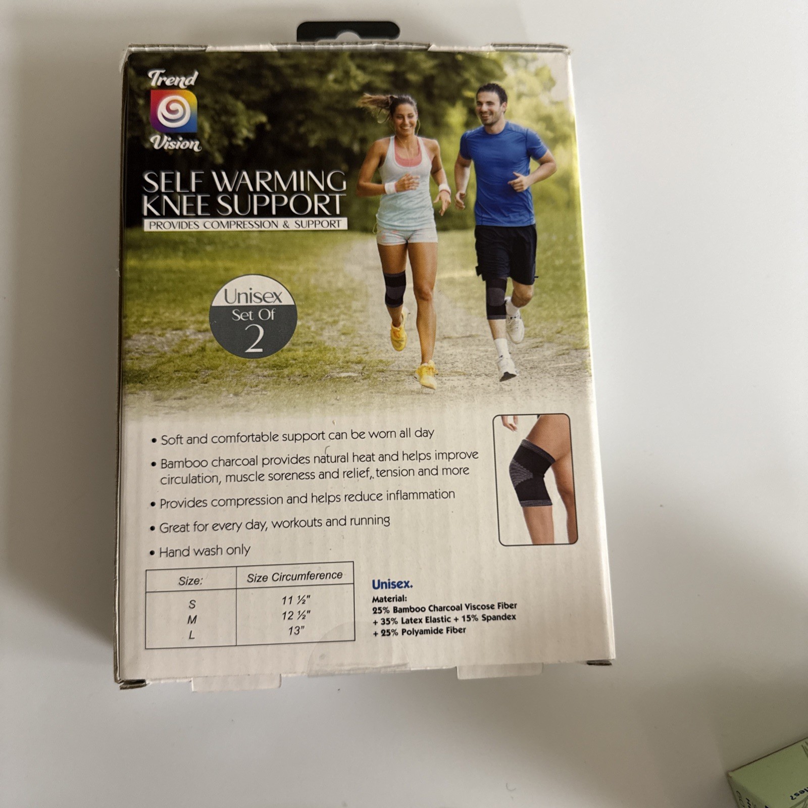 Trend Vision Self Warming Knee Support Set of 2 New Choice Size