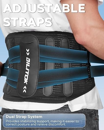 Large Back Brace Lower Back Pain Relief Adjustable Breathable By Bilitok