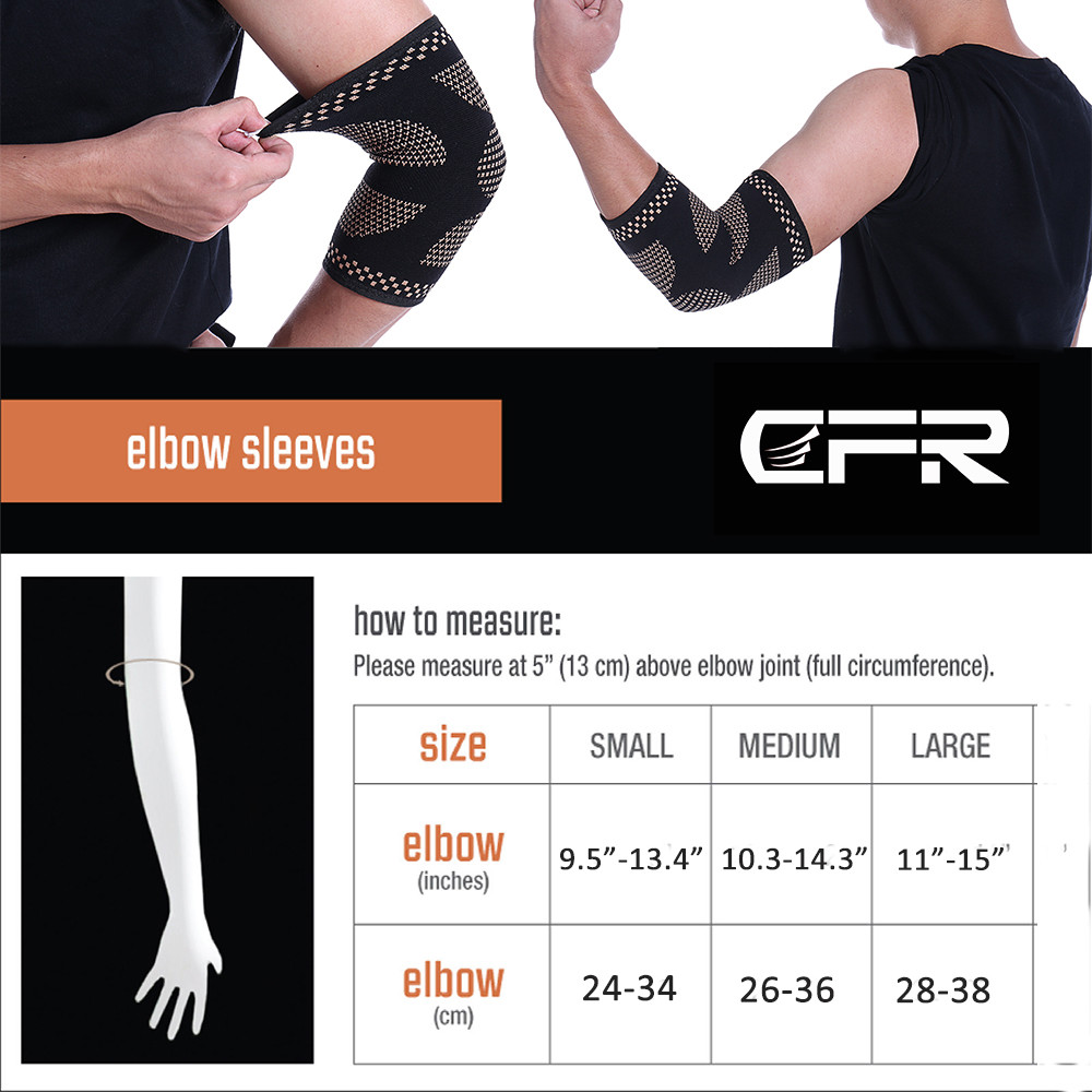 Copper Compression Arm Sleeves Elbows Support Brace Joint Pain Arthritis Relief