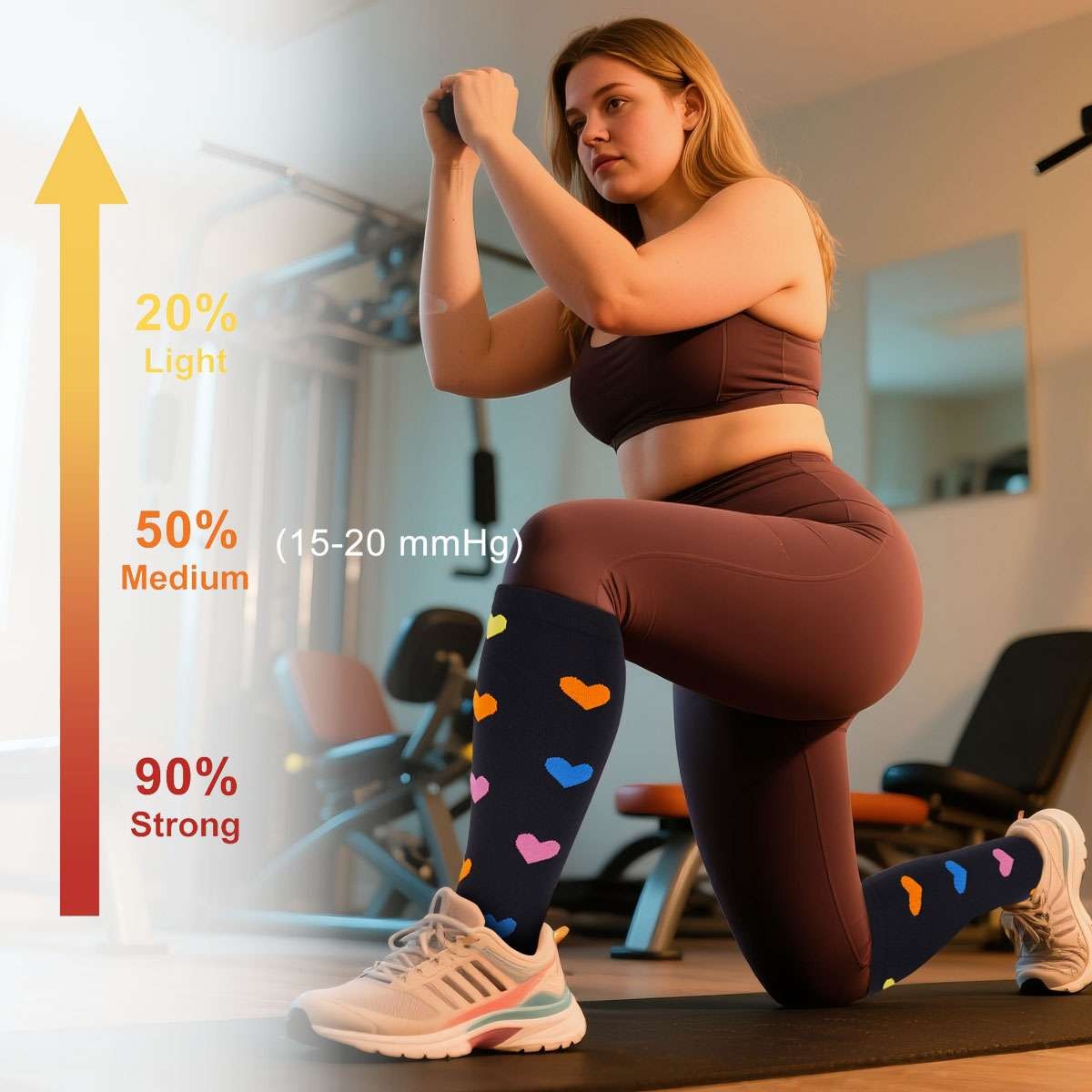15-20 mmhg Compression Socks Stockings Plus Size Knee High Medical Socks 2XL-4XL