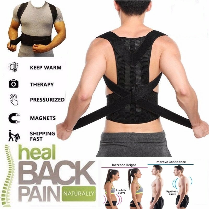 Posture Corrector Support Back Shoulder Pro Brace Belt Adjustable and Women Men