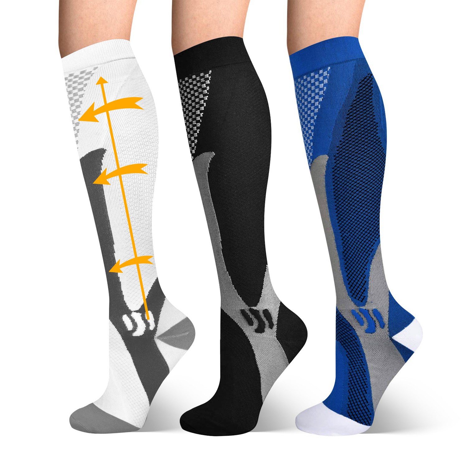 Compression Socks- 20-30 mmHg Knee High for Men & Women, Medical Grade, L/XL/XXL