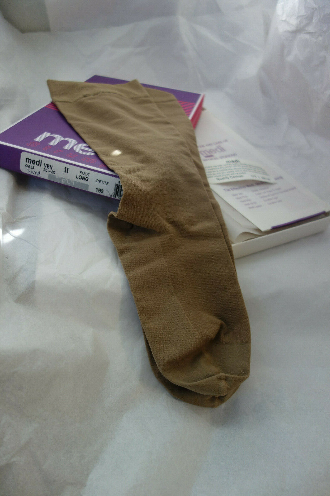 MEDI STRUMPF CALF 20-30 II foot Long Petite Womens Sand Compression Stocks