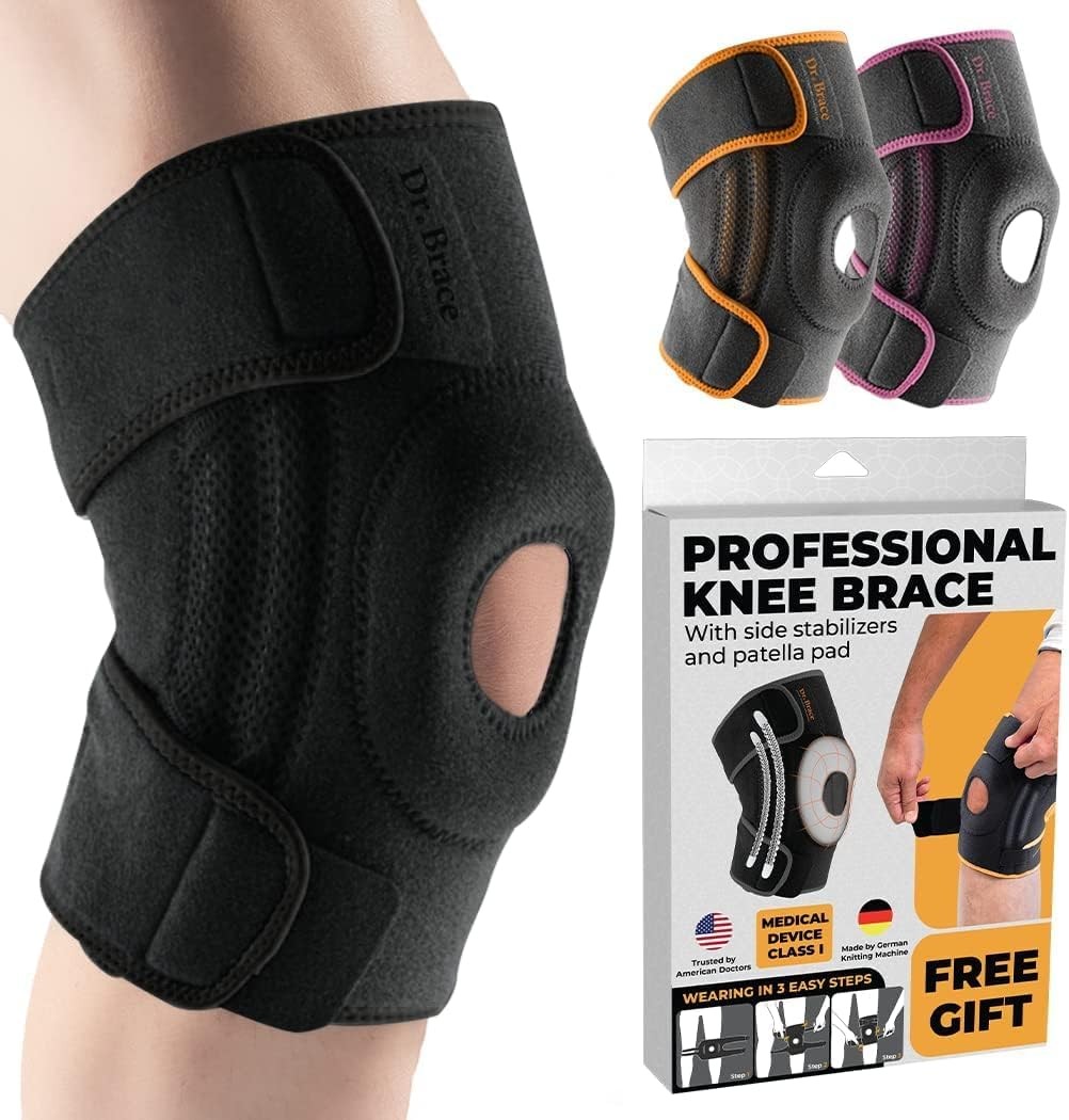 ELITE Knee Brace with Side Stabilizers & Patella Gel Pads for Maximum Knee Pain