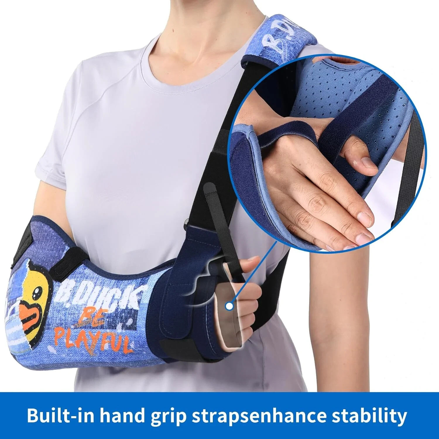 Velpeau Adult Arm Sling W/ Waist Strap B.DUCK Right Hand Arm Support Brace