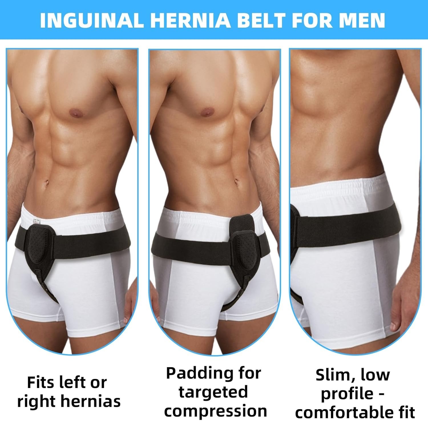 Hernia Belt for Men, Left or Right Inguinal Hernia Support Belt Pain Relief With