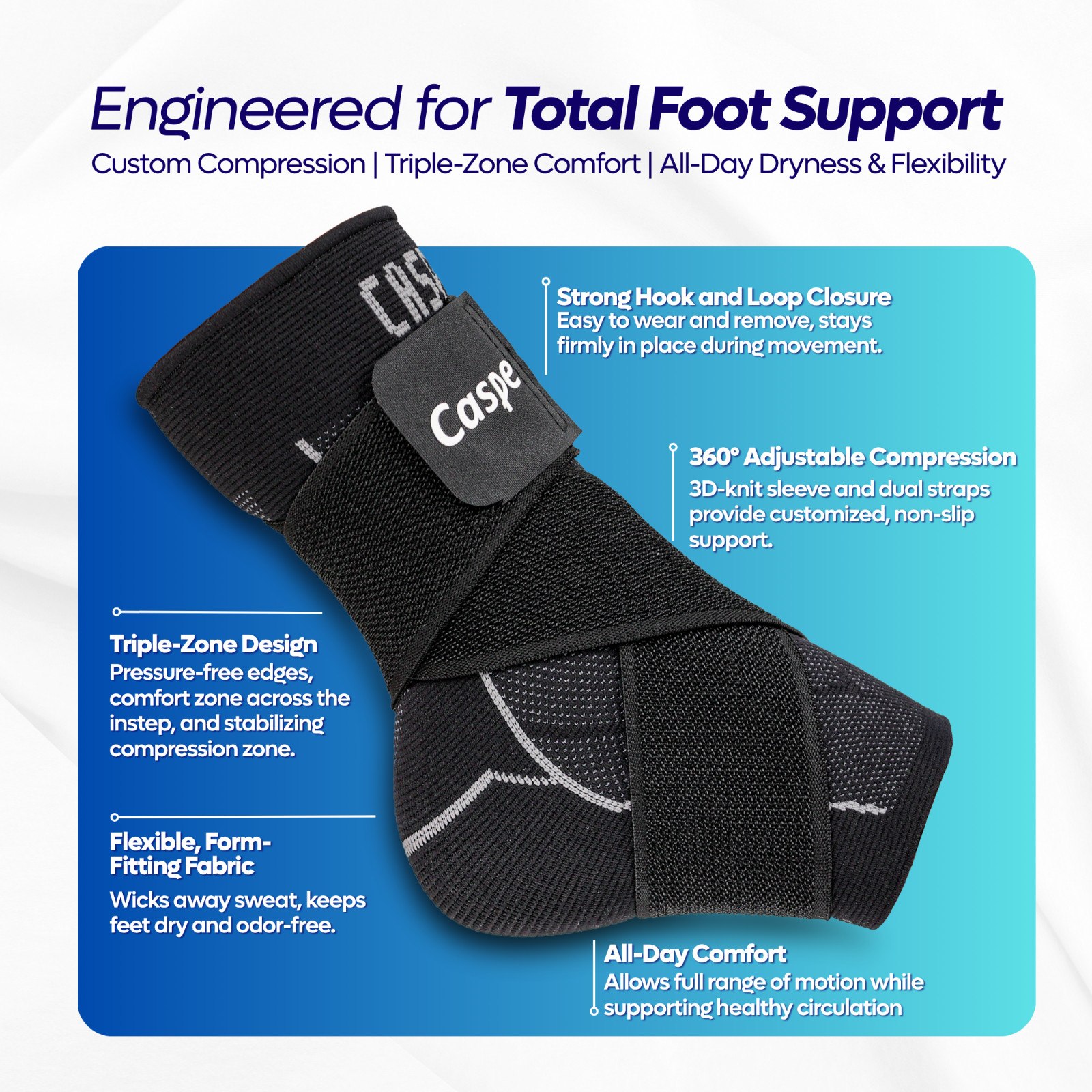 Ankle Brace Support Compression Sleeve Plantar Fasciitis Pain Relief Foot Wrap