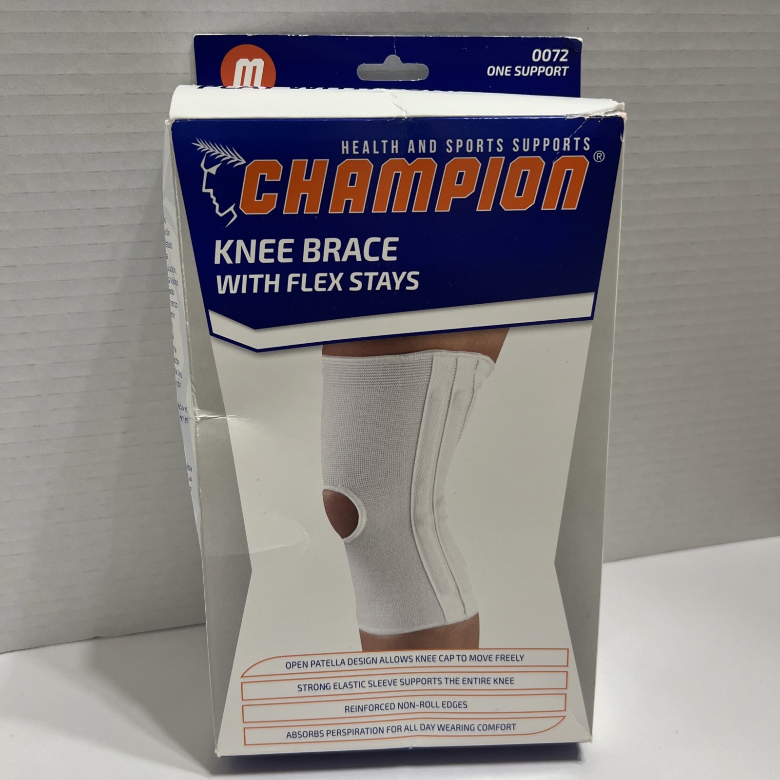 Champion Knee Brace With Flex Stays (White) MEDIUM 0072