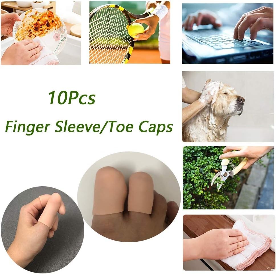 10-Pack Silicone Finger Cots for Arthritis Relief & Protection – Soft & Reusable