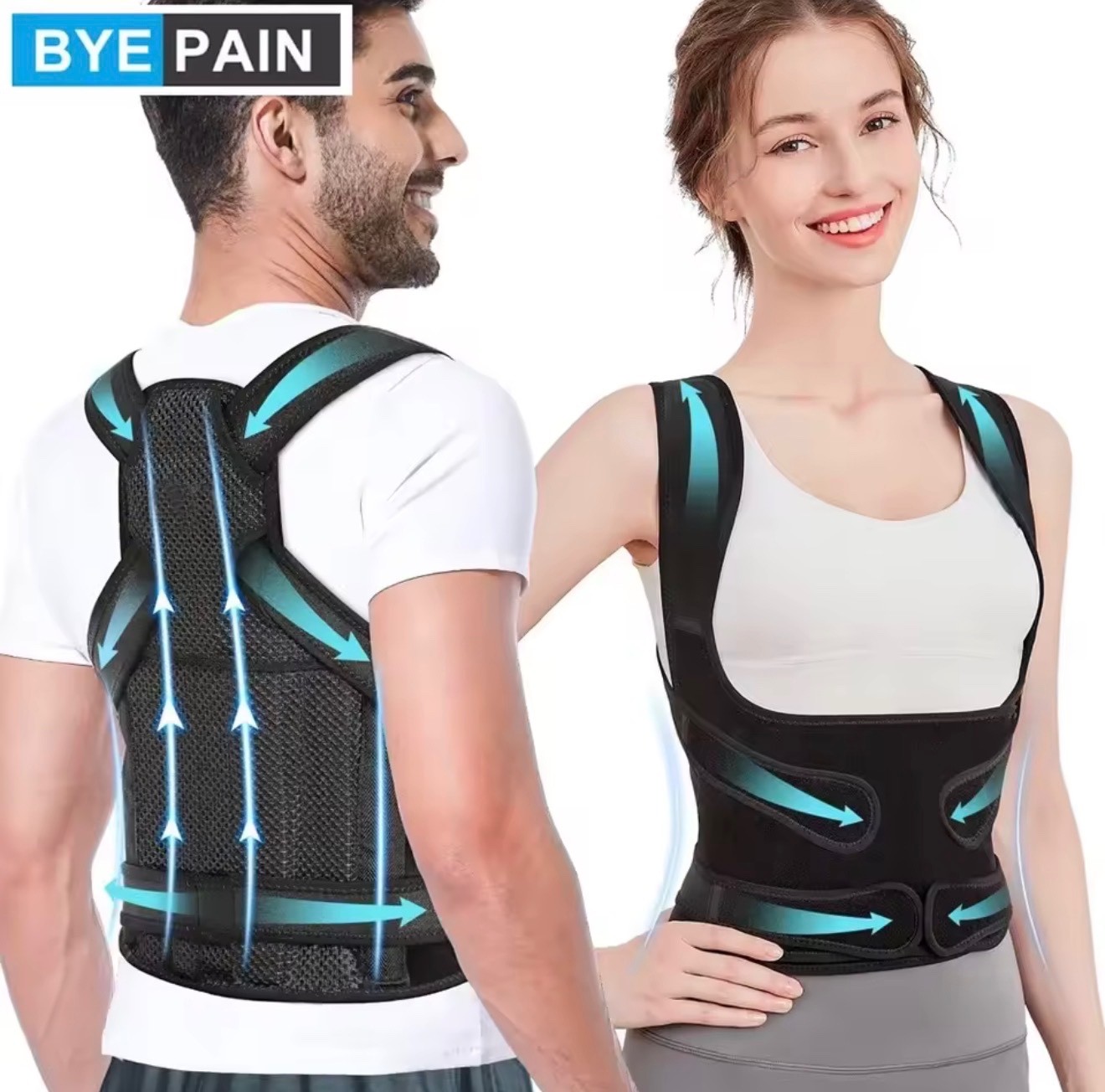 Adjustable Posture Corrector Low Back Support Shoulder Brace Belt for Men Women