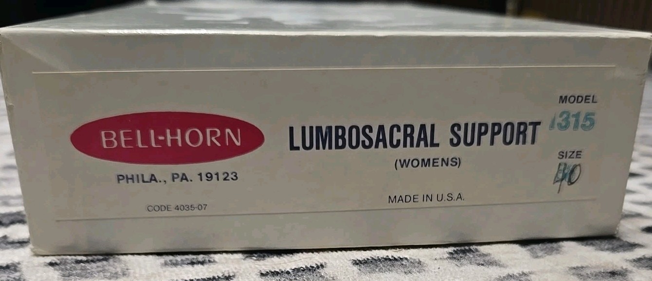 Bell-Horn Women’s Lumbosacral Support – Model 1315 – Size 40 – NEW